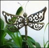  Garden Decor, Metal Dragonfly Garden Plant Stake,Outdoor Metal Art Haitian Art - 11" x 13"